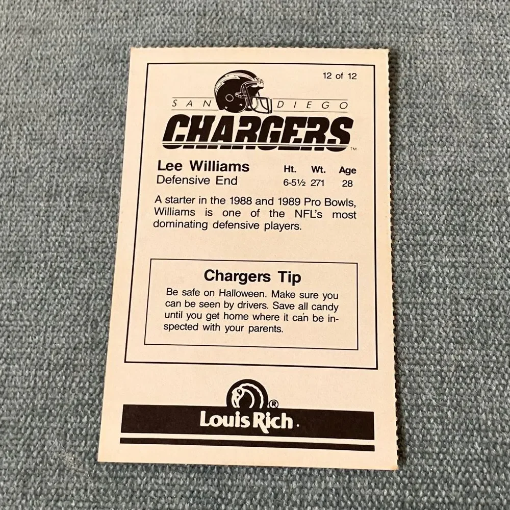 Chargers NFL Football Trading Card Football Card
